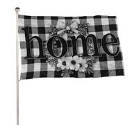 Drapeau de couronne de fleurs et maison de mots 9,5 x 1,5 m pour extérieur, jardin, bannière, décoration pour cour, porche, pelouse, ferme