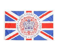 Drapeau de Couronnement Royal pour Jardin Extérieur en Polyester | Décoration pour Concerts et Fêtes de Rue, Célébrations de Mai, Format Suspendu, Usage Décoratif