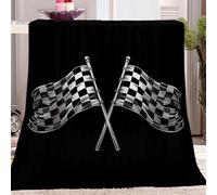 Drapeau De Course F1 Couverture Plaid Noir Plaid Polaire, Couverture et Plaid Canapé Grande Taille en Flanelle Douce et Chaude, Confortable pour Enfants et Adultes, Chambre et Lit 70x100 cm
