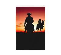 Drapeau de cowboy du Texas 6,1 x 0,9 m, drapeau de vacances double face avec œillets verticaux pour les saisons extérieures, les décorations de jardin, bannière de vacances