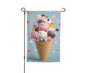 Drapeau de crème glacée sucrée 12 x 18 po, double face, pour jardin, décoration murale, affiche à suspendre, grande bannière, drapeaux de maison pour l'extérieur