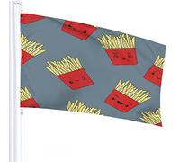 Drapeau de croustilles de pommes de terre 4x6 FT frites restauration rapide dessin animé repas drapeaux extérieurs grandes bannières de cour de bienvenue décor de pelouse de jardin de maison