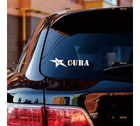 Drapeau de Cuba étoile armée autocollant vinyle - lot de 2 blanc, 10,2 cm - pour voiture bateau ordinateur portable tasse sans fond découpé