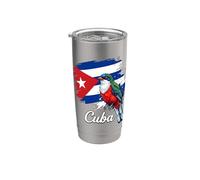Drapeau de Cuba Tocororo Oiseau Patriotique Fierté Gobelet isotherme en acier inoxydable double paroi