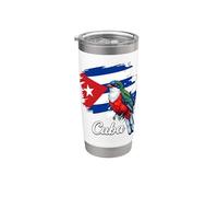 Drapeau de Cuba Tocororo Oiseau Patriotique Fierté Gobelet isotherme en acier inoxydable double paroi