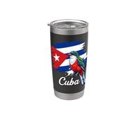 Drapeau de Cuba Tocororo Oiseau Patriotique Fierté Gobelet isotherme en acier inoxydable double paroi