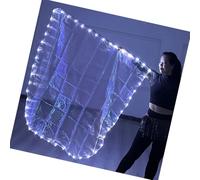 Drapeau de danse à lumière LED avec poteaux télescopiques Design semi-circulaire Bannières de louange pour célébration et vacances à la plage Drapeau de culte