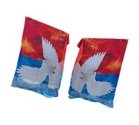 Drapeau de danse léger en mousseline de soie avec accessoires de colombes de la paix pour événements en plein air pour fêtes festives