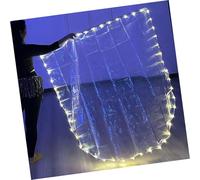 Drapeau de danse lumineux à LED avec poteaux extensibles - Bannières de louange semi-circulaires pour adultes et filles