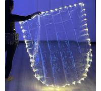 Drapeau de danse lumineux à LED avec poteaux extensibles - Bannières de louange semi-circulaires pour adultes et filles