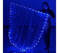 Drapeau de danse semi-circulaire avec poteaux extensibles à LED pour spectacles de scène avec mâts rétractables
