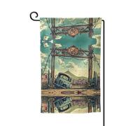 Drapeau de décoration de cour unique - Design personnalisé pour le printemps et le jardin, drapeaux d'extérieur double face en polyester durable pour cour, porche et patio End of World Desert Taille