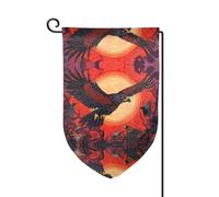 Drapeau de décoration de cour unique - Design personnalisé pour le printemps et le jardin, drapeaux d'extérieur double face en polyester durable pour cour, porche et patio Corbeau noir volant taille