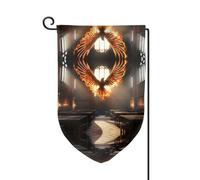 Drapeau de décoration de cour unique - Design personnalisé pour le printemps et le jardin, drapeaux d'extérieur double face en polyester durable pour cour, porche et patio - Phénix sombre - Taille