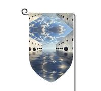 Drapeau de décoration de cour unique - Design personnalisé pour le printemps et le jardin, drapeaux d'extérieur double face en polyester durable pour cour, porche et terrasse piscine concentrique sans