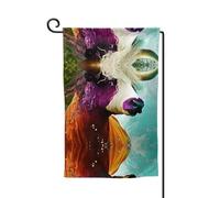 Drapeau de décoration de cour unique - Design personnalisé pour le printemps et le jardin, drapeaux d'extérieur double face en polyester durable pour cour, porche et patio moitié humain, moitié bull