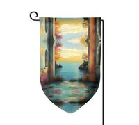 Drapeau de décoration de cour unique - Design personnalisé pour le printemps et le jardin, drapeaux d'extérieur double face en polyester durable pour cour, porche et patio Une rivière vibrante Taille