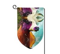 Drapeau de décoration de cour unique - Design personnalisé pour le printemps et le jardin, drapeaux d'extérieur double face en polyester durable pour cour, porche et patio moitié humain, moitié bull