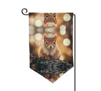 Drapeau de décoration de cour unique - Design personnalisé pour le printemps et le jardin, drapeaux d'extérieur double face en polyester durable pour cour, porche et patio écureuil mignon, taille
