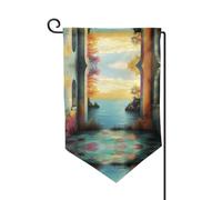 Drapeau de décoration de cour unique - Design personnalisé pour le printemps et le jardin, drapeaux d'extérieur double face en polyester durable pour cour, porche et patio Une rivière vibrante Taille
