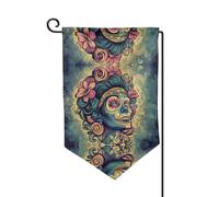 Drapeau de décoration de cour unique - Design personnalisé pour le printemps et le jardin, drapeaux d'extérieur double face en polyester durable pour cour, porche et patio - Visages colorés et beaux