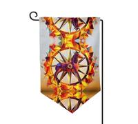 Drapeau de décoration de cour unique - Design personnalisé pour le printemps et le jardin, drapeaux d'extérieur double face en polyester durable pour cour, porche et patio cheval de guerre de flamme