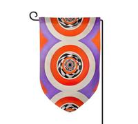 Drapeau de décoration de cour unique - Design personnalisé pour le printemps et le jardin, drapeaux d'extérieur double face en polyester durable pour cour, porche et patio cercle concentrique