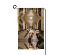 Drapeau de décoration de cour unique - Design personnalisé pour le printemps et le jardin, drapeaux d'extérieur double face en polyester durable pour cour, porche et patio couloir infini chiot taille