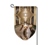 Drapeau de décoration de cour unique - Design personnalisé pour le printemps et le jardin, drapeaux d'extérieur double face en polyester durable pour cour, porche et patio couloir infini chiot taille