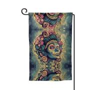 Drapeau de décoration de cour unique - Design personnalisé pour le printemps et le jardin, drapeaux d'extérieur double face en polyester durable pour cour, porche et patio - Visages colorés et beaux