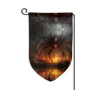 Drapeau de décoration de cour unique - Design personnalisé pour le printemps et le jardin, drapeaux d'extérieur double face en polyester durable pour cour, porche et patio Une grande araignée taille