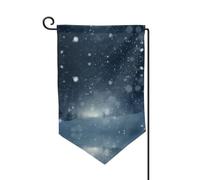 Drapeau de décoration de cour unique - Design personnalisé pour le printemps et le jardin, drapeaux d'extérieur double face en polyester durable pour cour, porche et terrasse Flocons de neige flous
