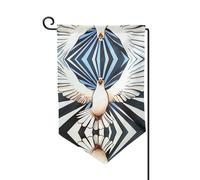Drapeau de décoration de cour unique - Design personnalisé pour le printemps et le jardin, drapeaux d'extérieur double face en polyester durable pour cour, porche et patio colombe blanche, taille
