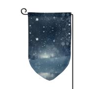 Drapeau de décoration de cour unique - Design personnalisé pour le printemps et le jardin, drapeaux d'extérieur double face en polyester durable pour cour, porche et terrasse Flocons de neige flous