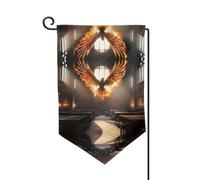 Drapeau de décoration de cour unique - Design personnalisé pour le printemps et le jardin, drapeaux d'extérieur double face en polyester durable pour cour, porche et patio - Phénix sombre - Taille