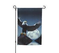 Drapeau de décoration de jardin Aigle sous les étoiles 30,5 x 45,7 cm, 100 % fibre de polyester, tissu épais, universel pour toutes les saisons