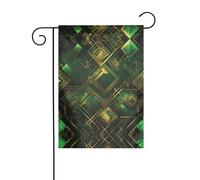 Drapeau de décoration de jardin de 30,5 x 45,7 cm, drapeau de jardin à suspendre, drapeau de jardin, drapeau à carreaux noirs et verts pour l'hiver et Noël