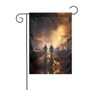 Drapeau de décoration de jardin de 30,5 x 45,7 cm, drapeau de jardin à suspendre, petit drapeau de jardin, pompiers, lutte contre les incendies, drapeau d'hiver de Noël en plein air