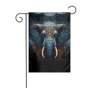 Drapeau de décoration de jardin de 30,5 x 45,7 cm, drapeau de jardin à suspendre, petit drapeau de jardin, drapeau d'éléphant étrange pour l'hiver et Noël