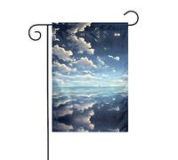 Drapeau de décoration de jardin de 30,5 x 45,7 cm, petit drapeau de jardin, nuages blancs sur la mer, drapeau de Noël en plein air