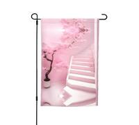 Drapeau de décoration de jardin en fleur de cerisier blanc 30,5 x 45,7 cm, 100 % fibre de polyester, tissu épais, universel pour toutes les saisons