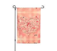 Drapeau de décoration de jardin en forme de cœur rouge 30,5 x 45,7 cm, 100 % fibre de polyester, tissu épais, universel pour toutes les saisons