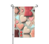 Drapeau de décoration de jardin motif amour 30,5 x 45,7 cm, 100 % fibre de polyester, tissu épais, universel pour toutes les saisons