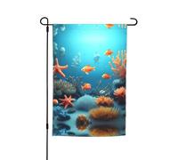Drapeau de décoration de jardin sous-marin en forme de poisson corail, 30,5 x 45,7 cm, 100 % fibre de polyester, tissu épais, universel pour toutes les saisons