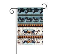 Drapeau de décoration d'extérieur à rayures cheval - Petit drapeau de jardin - Drapeau de Noël d'hiver - 30,5 x 45,7 cm