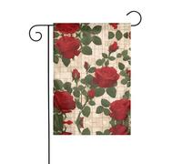 Drapeau de décoration d'extérieur de nombreuses roses rouges, drapeau de jardin à suspendre, petit drapeau de jardin, drapeau de Noël d'hiver 30,5 x 45,7 cm