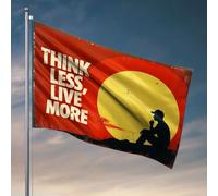 Drapeau de décoration d'intérieur « Men Think Less, Live More » - Drapeaux de chambre pour gars - Décorations pour la cuisine (60 x 90 cm)
