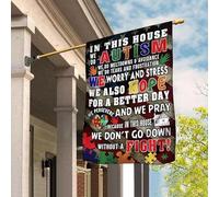 Drapeau De Décoration Drapeaux De Pirate Double Face Jardin Signe Dans Ce Contexte, Nous Abordons L'Autisme. Nous Ne Baissons Pas Les Bras. Nous Espérons Aussi. M