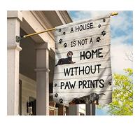 Drapeau De Décoration Drôle Drapeau De Jardin Supérieure Drapeaux De Pirate Décoration Pour Patio Pelouse Porche Chez Dachshund A, Il N'Y A Pas De Maison Sans Empreintes De Pattes. M