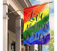 Drapeau De Décoration Durable Jardin Signe Ésistantes À La Décoloration Drapeau De Jardin Décoration Pour Maison Balcon Patio L'Amour Triomphe Toujours Mois Des Fiertés Lgbt Couleurs Arc-En-Ciel S